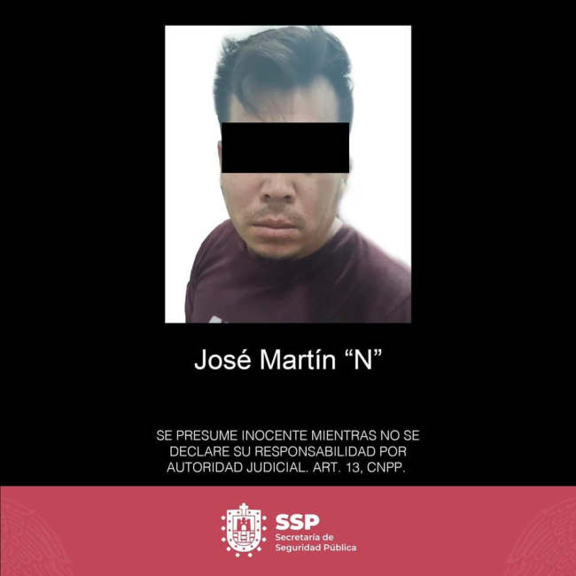 Coadyuva SSP con autoridades poblanas en detención de José Martín «N», en Fortín