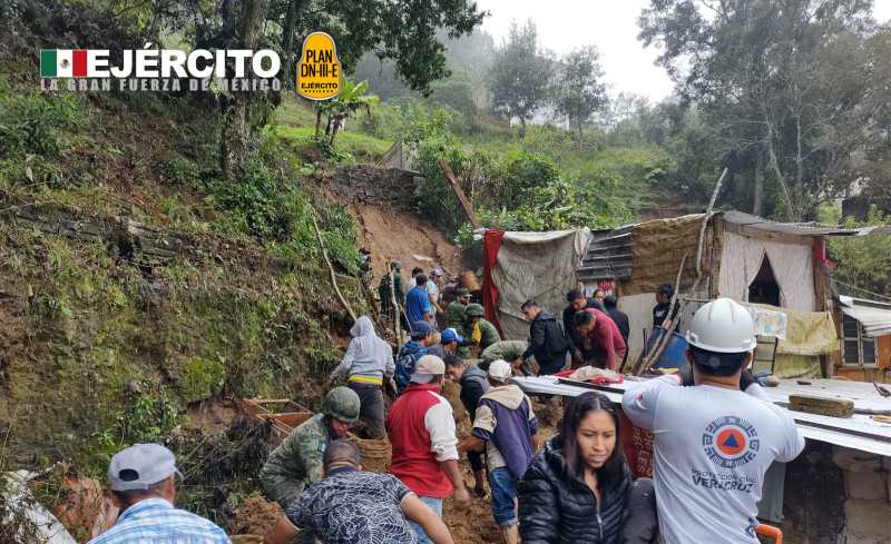 SEDENA aplica Plan DN-III-E en su Fase de Auxilio y rescata a un menor con vida en Xalapa