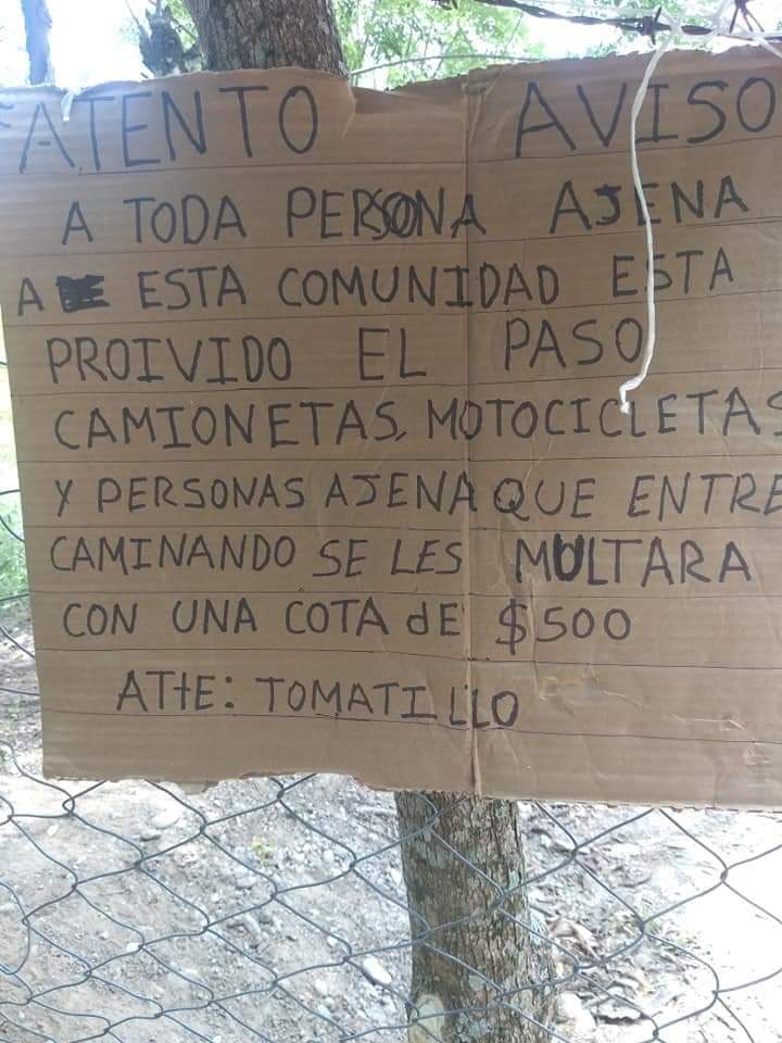 Todo foráneo deberá pagar 500 pesos si quiere entrar a la comunidad de Tomatillo, en Playa Vicente
