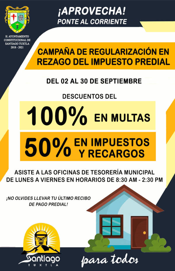 Ponen en marcha Campaña de Regularización en Rezago del Impuesto Predial en Santiago Tuxtla