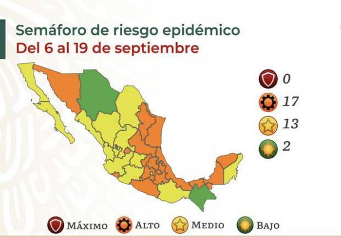 Veracruz, en color Naranja del Semáforo Covid