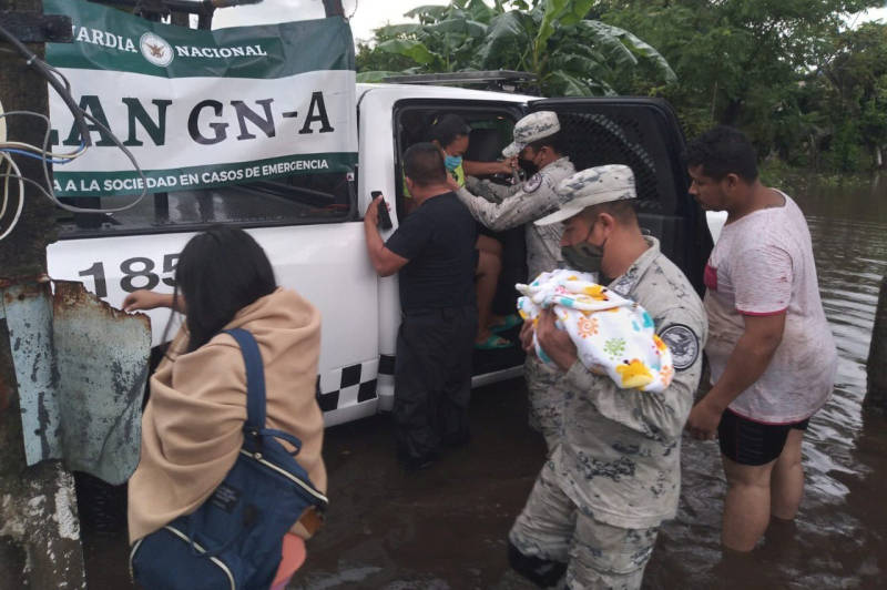 Continúa Guardia Nacional aplicando el Plan GN-A en Lerdo de Tejada, tras lluvias e inundaciones