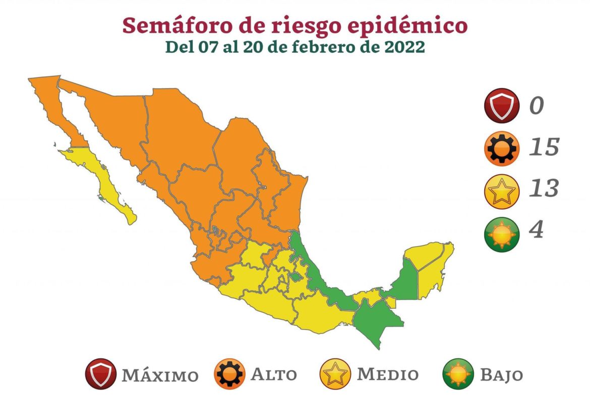 Continúa Veracruz en color verde dentro del Semáforo Epidemiológico