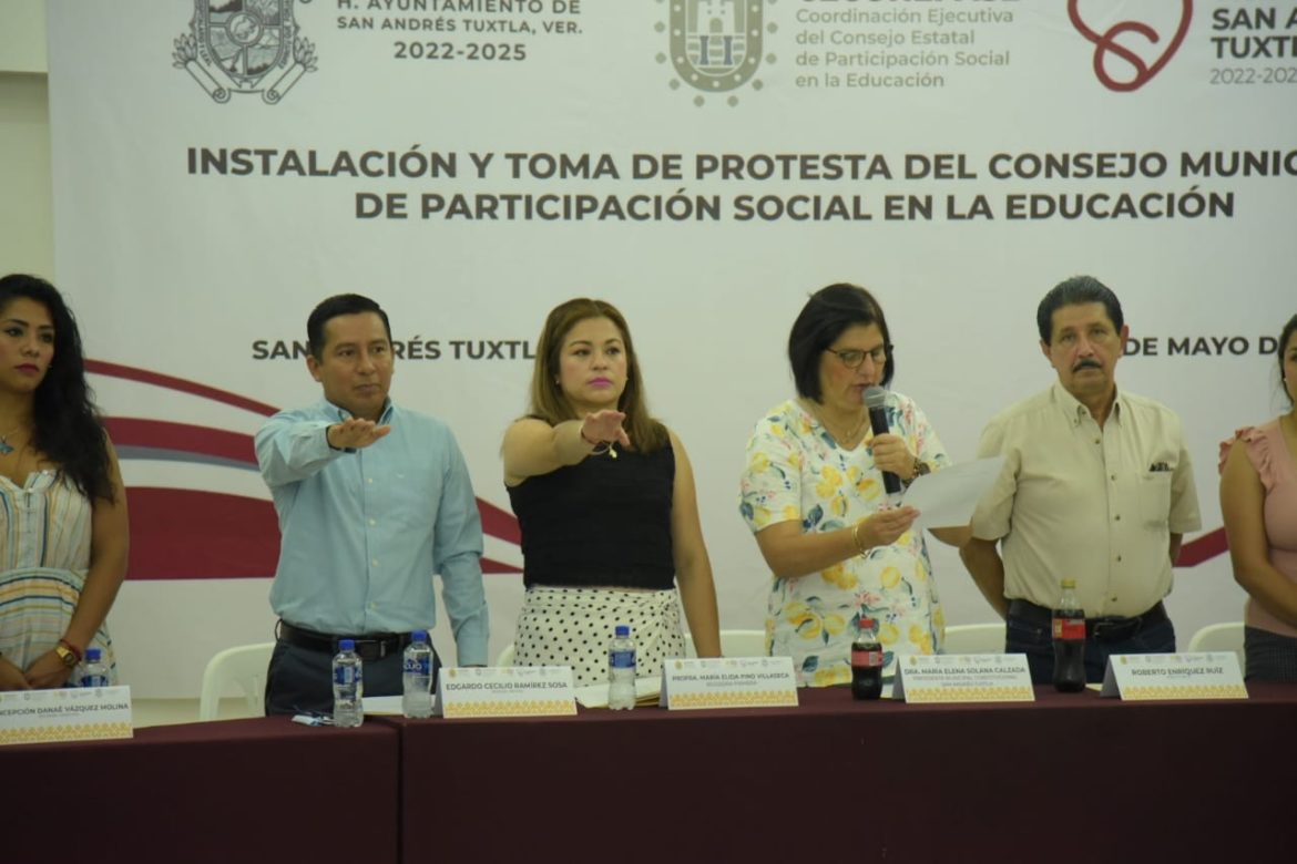 Instalan en San Andrés Tuxtla el Consejo Municipal de Participación Social en la Educación