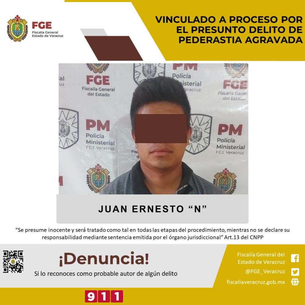 Juan Ernesto «N» es vinculado a proceso por presunta pederastia agravada