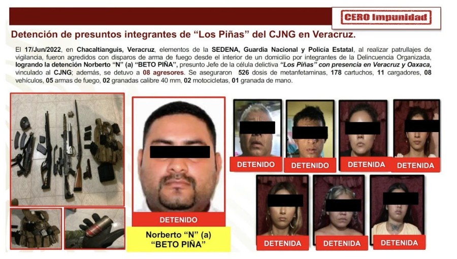 Destaca Gobierno de México trabajo de SSP en la detención de Norberto “N”, líder criminal de “Los Piñas” en Veracruz