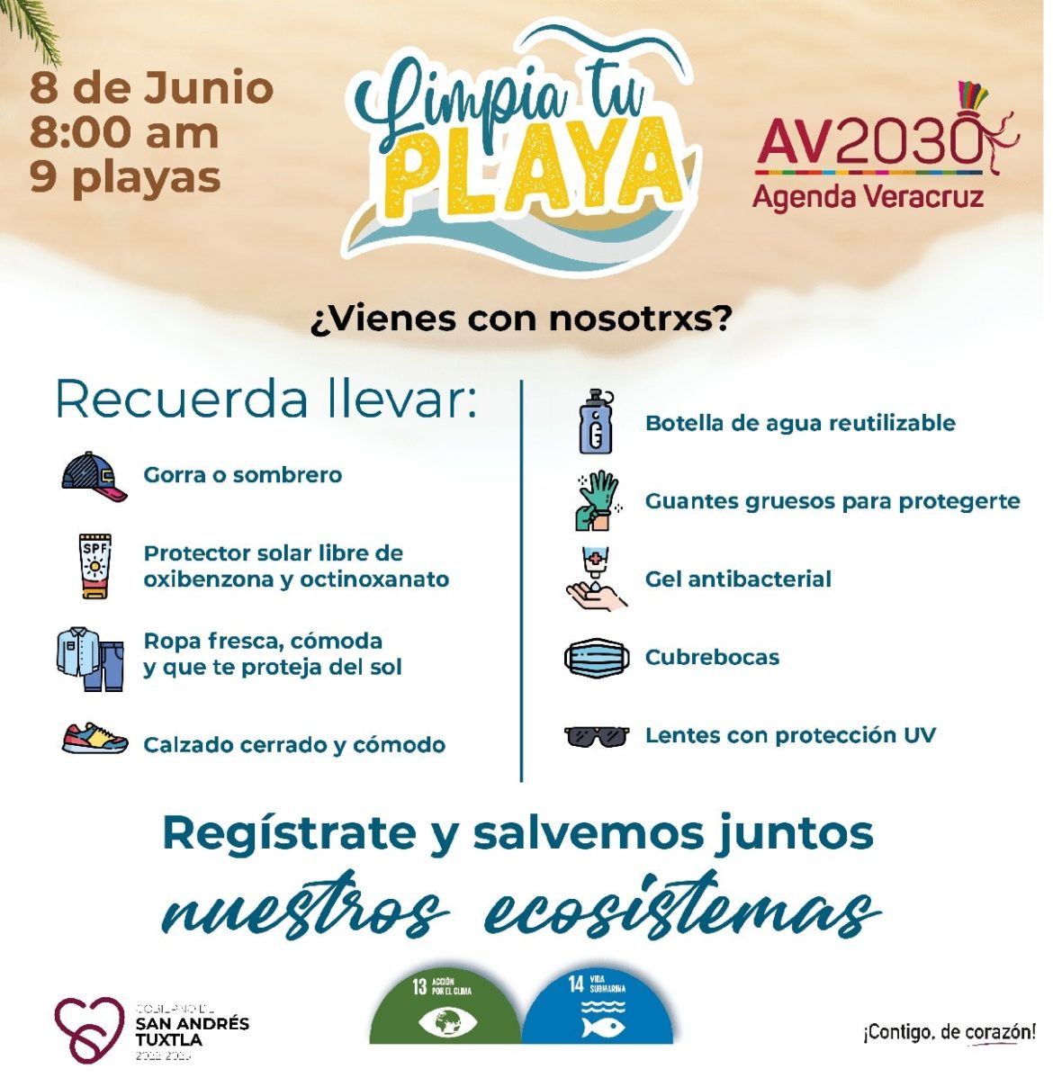 Ayuntamiento de San Andrés Tuxtla participará con el programa “Limpia Tu Playa” en Roca Partida
