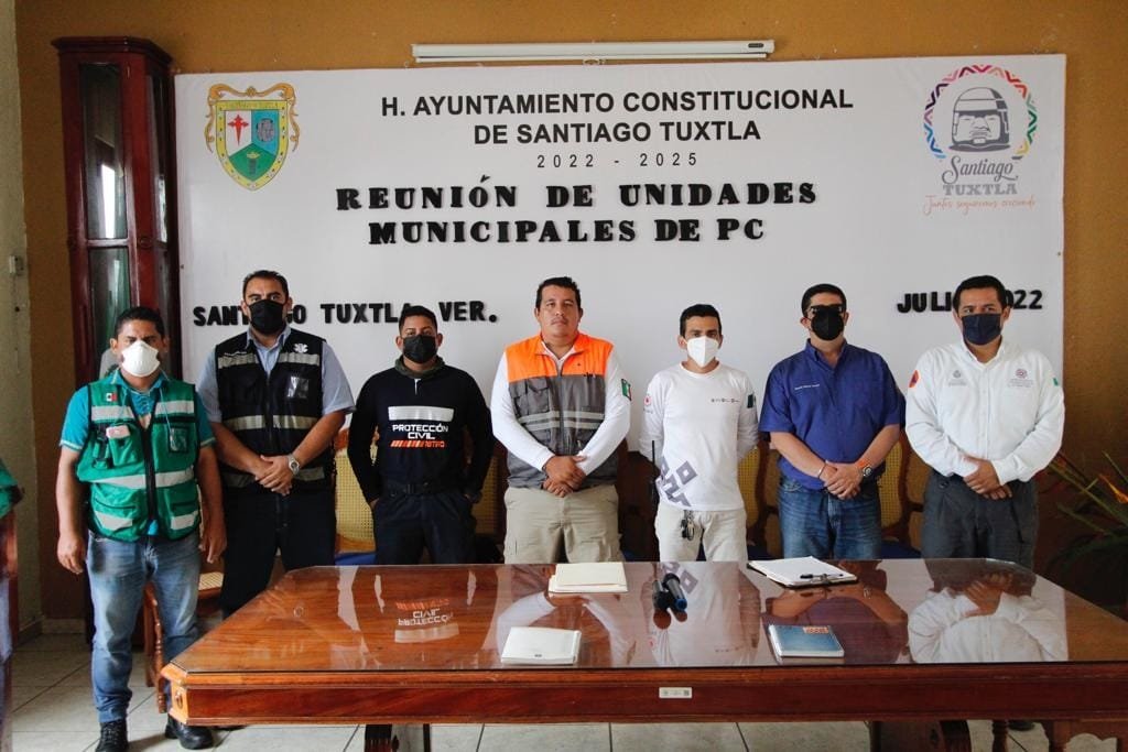 Llevan a cabo la Reunión de Unidades Municipales de Protección Civil, en Santiago Tuxtla