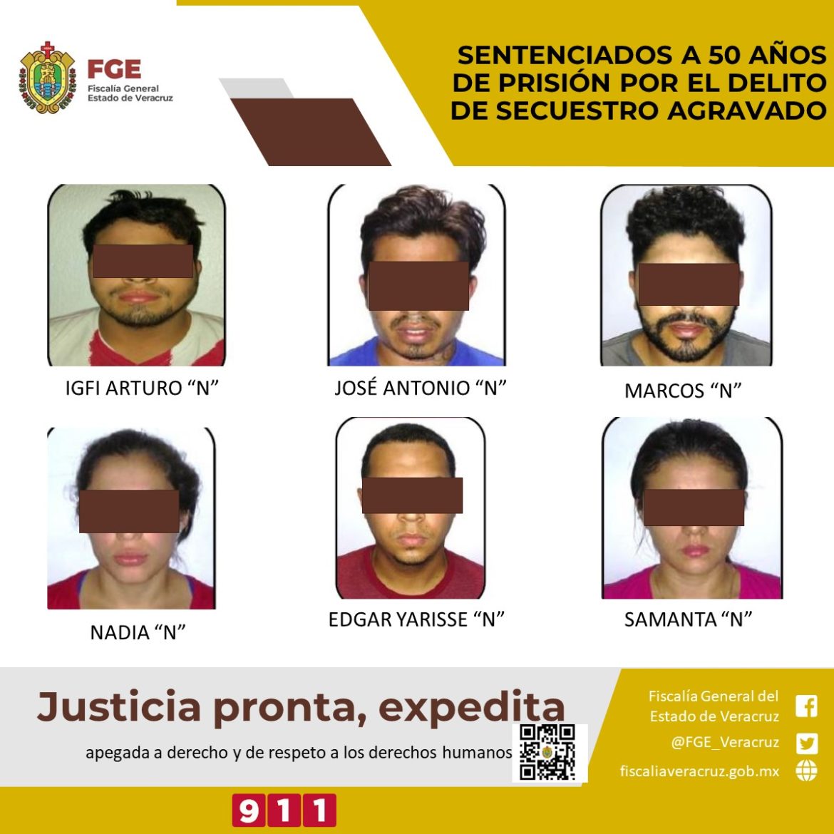 En Acayucan, sentencia de 50 años a 6 sujetos por el delito de secuestro