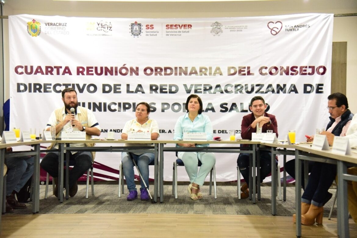 Celebran 4ta. Reunión Ordinaria del Consejo Directivo de la Red Veracruzana de Municipios Saludables en San Andrés Tuxtla