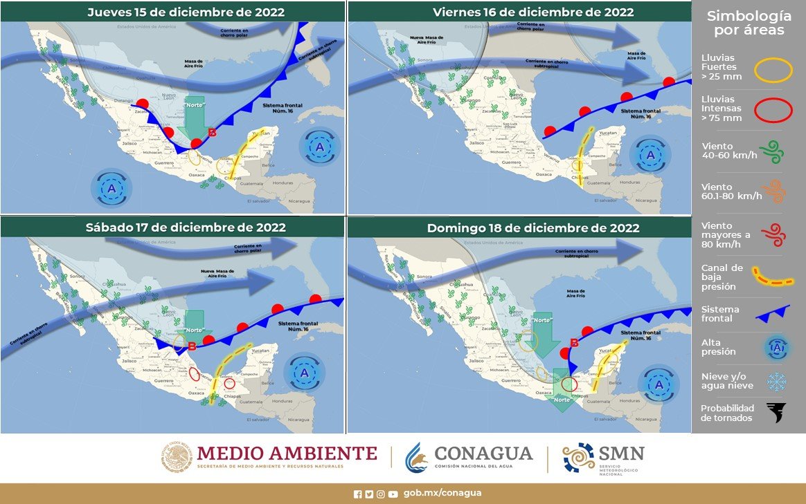 Se acerca el Frente Frío 16 a Veracruz
