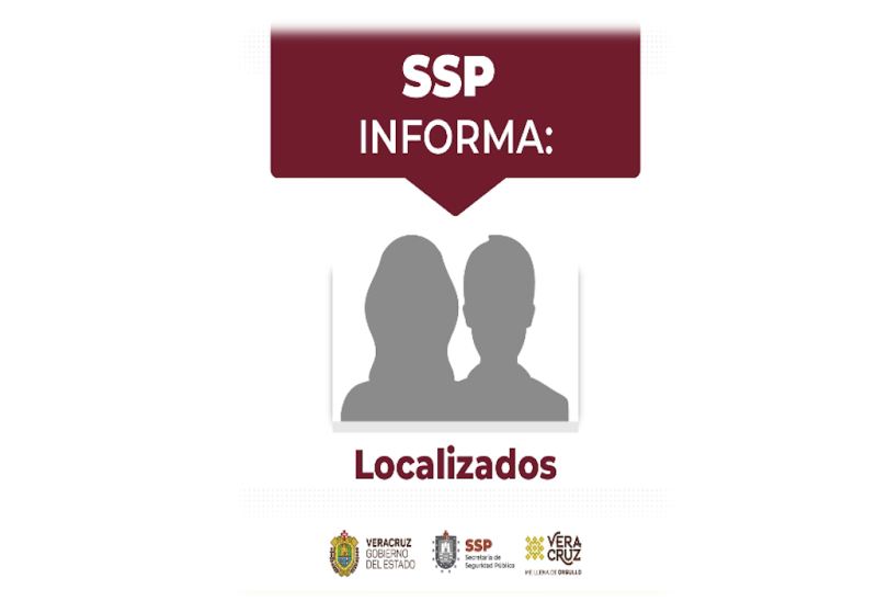 Localiza SSP a dos personas privadas de la libertad en Poza Rica y Veracruz