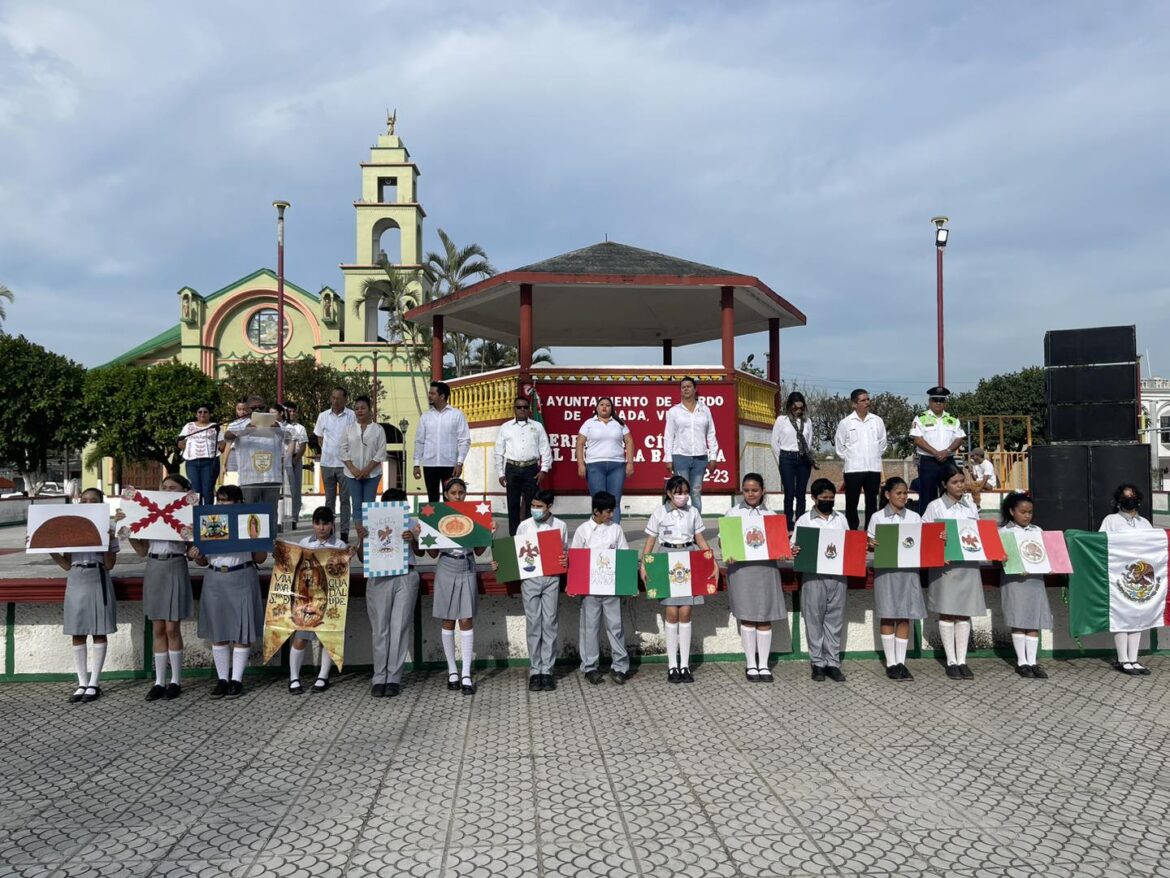 Realizan acto cívico en conmemoración del Día de la Bandera, en Lerdo de Tejada