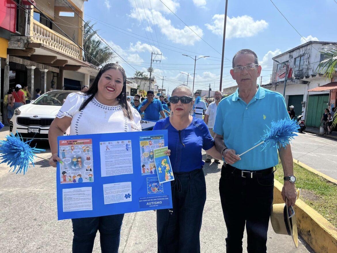 Preside Mary Arroniz marcha por el Día Mundial del Autismo, en Lerdo de Tejada