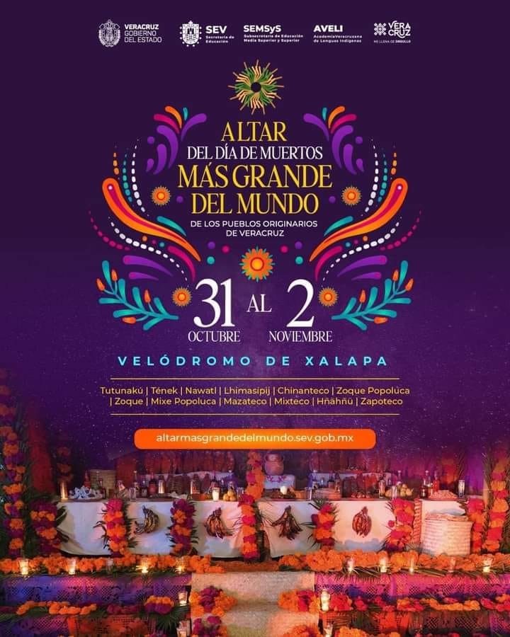 En Xalapa, ya viene el altar más grande del mundo del 31 de octubre al 2 de noviembre