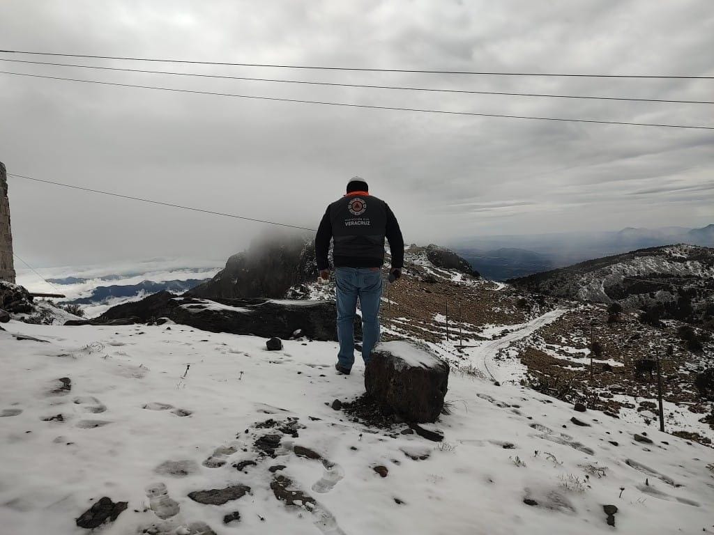 Se registra primera caída de nieve en el Cofre de Perote