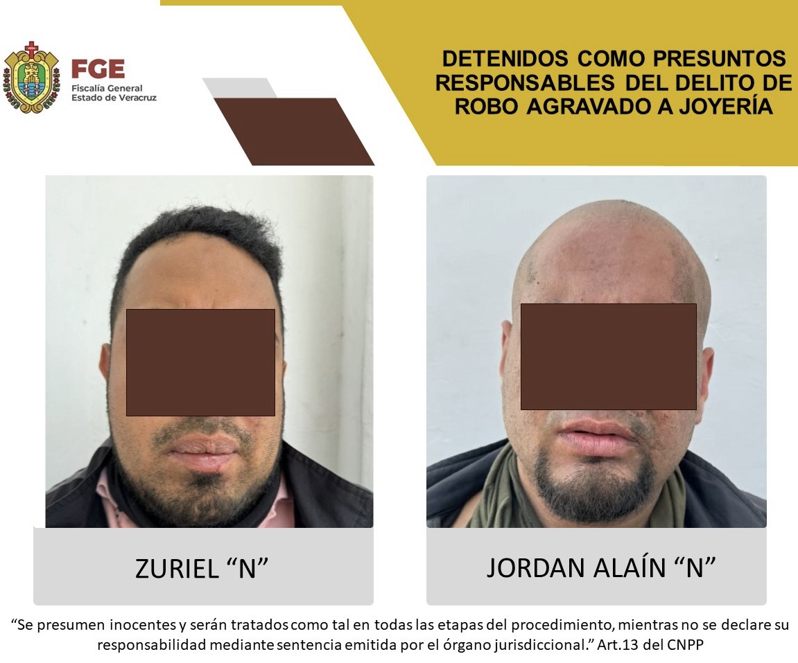 Detienen a presuntos ladrones de joyería del Puerto de Veracruz