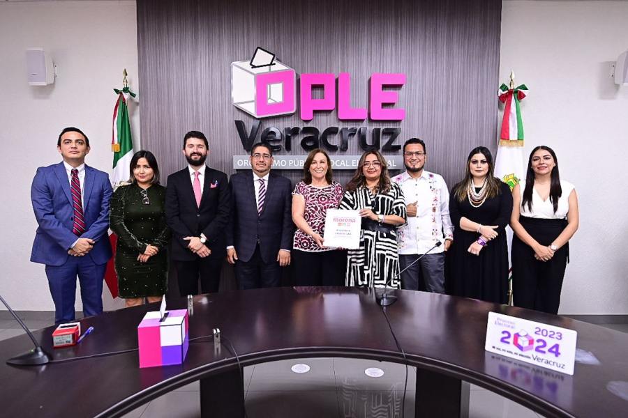 OPLE Veracruz recibe la solicitud de registro de la aspirante a la candidatura por la Gubernatura de la coalición “Sigamos Haciendo Historia en Veracruz”, Rocío Nahle García