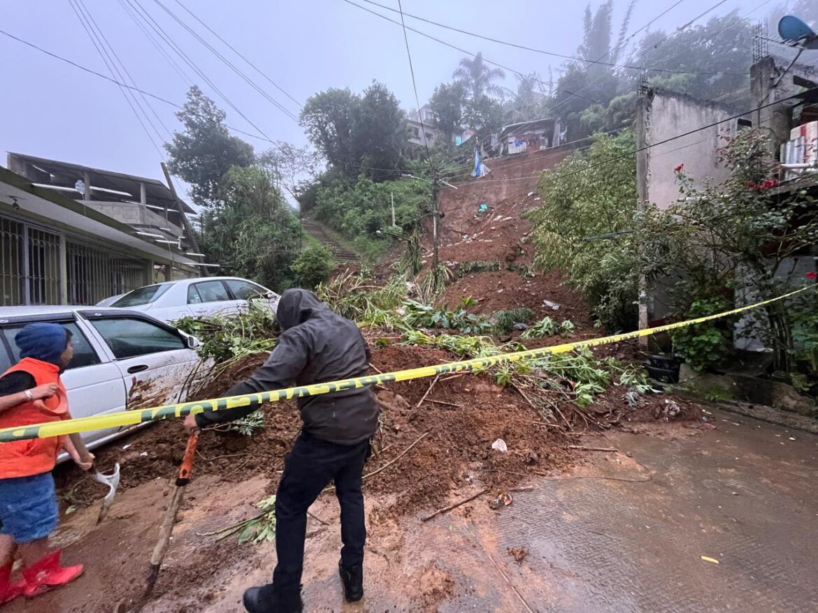 Por lluvias, mantienen alerta en Xalapa para las familias que viven en montañas y cerros